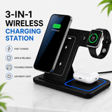 3 In 1 LED Fast Wireless Charger Stand Foldable Charging Station