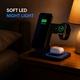 3 In 1 LED Fast Wireless Charger Stand Foldable Charging Station
